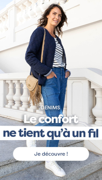 Pantalon jogging rayé femme PERRINE ECRU MARINE – La Marinière Française