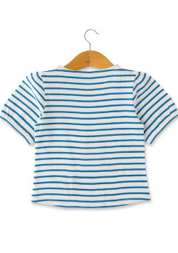 MARINIERE MC FOND BLANC CASSE RAYE BLEU MOY MADELY