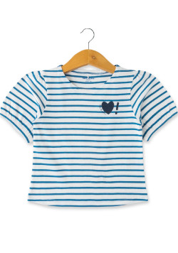 MARINIERE MC FOND BLANC CASSE RAYE BLEU MOY MADELY