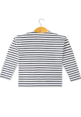 MARINIERE ML FOND BLANC CASSE RAYE INDIGO TIFASI MARINIERE ML FOND BLANC CASSE RAYE INDIGO TIFASI