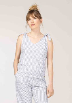 TOP FOND NATUREL RAYE BLEU DOMMY
