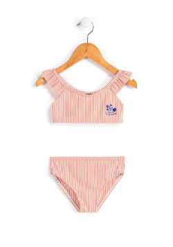 MAILLOT DE BAIN FOND BLANC RAYE ROSE BAVAYA
