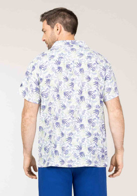 CHEMISE CHEMISIER MC FOND BLANC IMPRIME BLEU CHRISTIONA CHEMISE CHEMISIER MC FOND BLANC IMPRIME BLEU CHRISTIONA