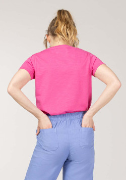 TEE SHIRT MC ROSE FUSCHIA TARINA