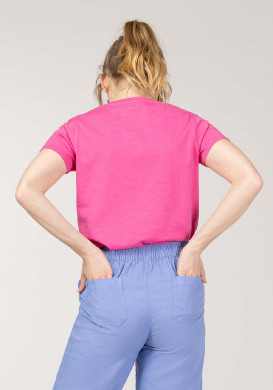 TEE SHIRT MC ROSE FUSCHIA TARINA TEE SHIRT MC ROSE FUSCHIA TARINA