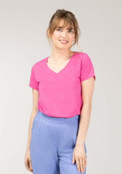 TEE SHIRT MC ROSE FUSCHIA TARINA