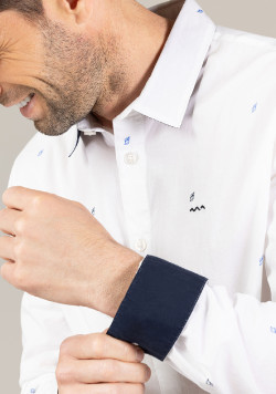 CHEMISE CHEMISIER ML IMPRIME BLANC CLARIUS