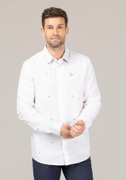 CHEMISE CHEMISIER ML IMPRIME BLANC CLARIUS