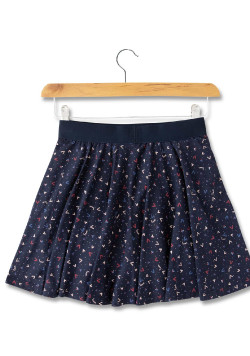 JUPE COURTE IMPRIME INDIGO JACOBINE
