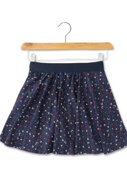 JUPE COURTE IMPRIME INDIGO JACOBINE