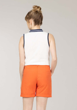 POLO SsM BLANC CASSE POBIE