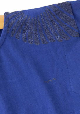 ROBE + ACCESSOIRE FOND BLEU IMPRIME BLANC REINE Ensemble Robe + bandeau bleu Fille