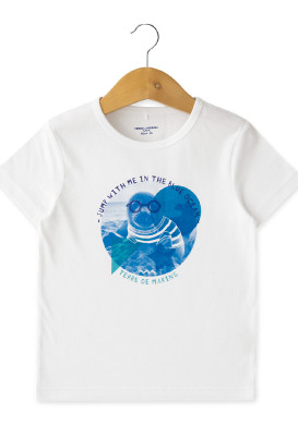 T-Shirt Garçon Sommet de l'Océan imprimé phoque