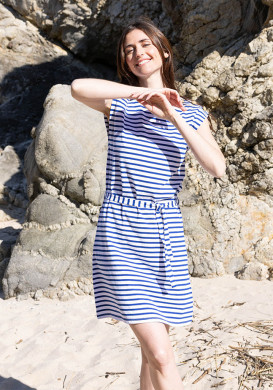 ROBE MC FOND GREGE RAYE BLEU RONRON