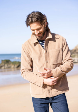 Veste en velours beige Homme