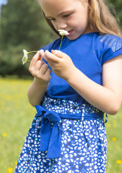 Ensemble Robe + bandeau bleu Fille