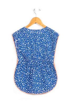 ROBE MC FOND BLANC IMPRIME BLEU RILBOA ROBE MC FOND BLANC IMPRIME BLEU RILBOA
