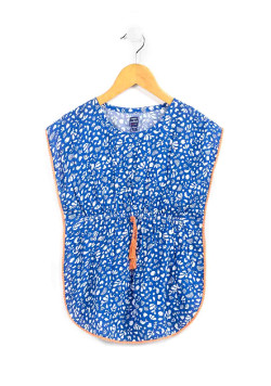 ROBE MC FOND BLANC IMPRIME BLEU RILBOA