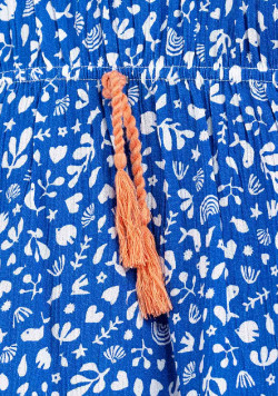 ROBE MC FOND BLANC IMPRIME BLEU RILBOA