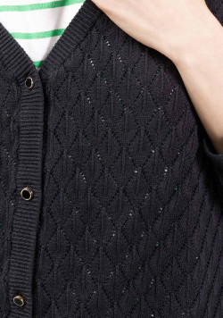 Gilet noir à boutons Femme