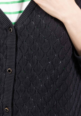 Gilet noir à boutons Femme Gilet noir à boutons Femme