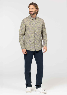 CHEMISE CHEMISIER ML IMPRIME SABLE CEVAN CHEMISE CHEMISIER ML IMPRIME SABLE CEVAN