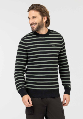 PULL FOND NOIR RAYE VERT KARACLA PULL FOND NOIR RAYE VERT KARACLA