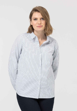 CHEMISE CHEMISIER ML RAYE BLANC / BLEU CARIBE CHEMISE CHEMISIER ML RAYE BLANC / BLEU CARIBE
