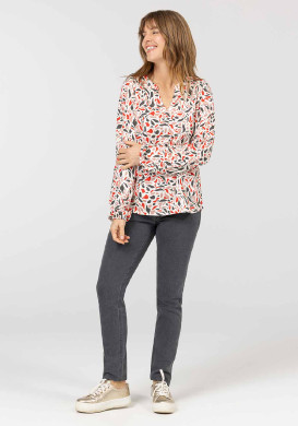 BLOUSE ML IMPRIME CLAPIE Blouse imprimée manches longues Femme
