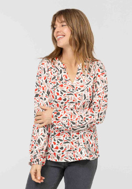 BLOUSE ML IMPRIME CLAPIE Blouse imprimée manches longues Femme