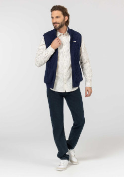 VESTE TRICOT DOUBLEE INDIGO VALENOS