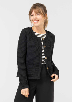 CARDIGAN TRICOT NOIR GRASIL