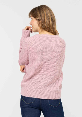 CARDIGAN TRICOT ROSE GALI Gilet rose Femme