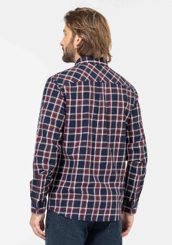 CHEMISE CHEMISIER ML CARREAUX INDIGO CHADLI