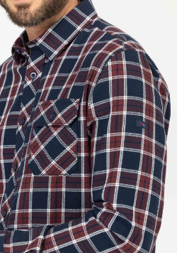 CHEMISE CHEMISIER ML CARREAUX INDIGO CHADLI