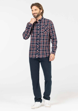 CHEMISE CHEMISIER ML CARREAUX INDIGO CHADLI