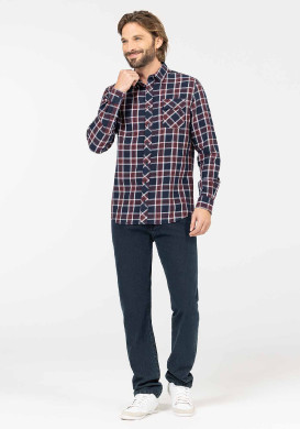 CHEMISE CHEMISIER ML CARREAUX INDIGO CHADLI CHEMISE CHEMISIER ML CARREAUX INDIGO CHADLI