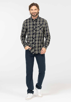 CHEMISE CHEMISIER ML CARREAUX NOIR CHADLI