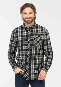 CHEMISE CHEMISIER ML CARREAUX NOIR CHADLI