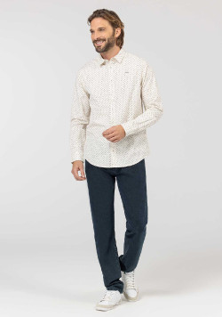 CHEMISE CHEMISIER ML IMPRIME BLANC CHAHINE