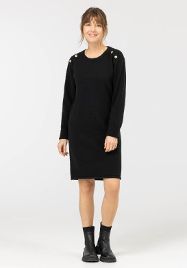 ROBE ML NOIR RACOON Robe noir en maille Femme
