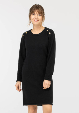 ROBE ML NOIR RACOON Robe noir en maille Femme