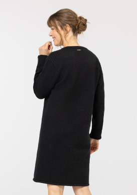 ROBE ML NOIR RACOON Robe noir en maille Femme