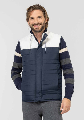 DOUDOUNE BLANC CASSE / INDIGO XYHOM Doudoune sans manches Homme blanc/bleu marine