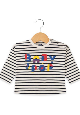 MARINIERE ML FOND BLANC CASSE RAYE INDIGO MAGOT MARINIERE ML FOND BLANC CASSE RAYE INDIGO MAGOT