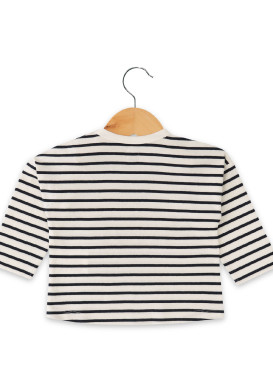 MARINIERE ML FOND BLANC CASSE RAYE INDIGO MAGOT MARINIERE ML FOND BLANC CASSE RAYE INDIGO MAGOT