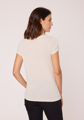 T-shirt fluide blanc cassé Femme