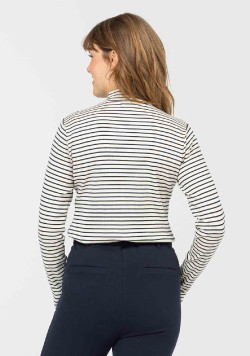MARINIERE ML FOND GREGE RAYE INDIGO TOLIE