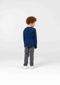 MARINIERE ML FOND INDIGO RAYE BLEU ECOGAL
