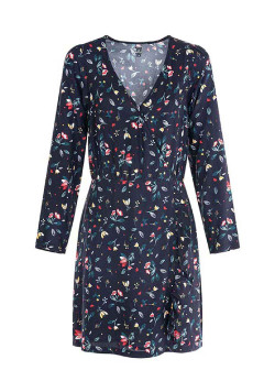 ROBE ML IMPRIME BLEU NUIT ISABO
